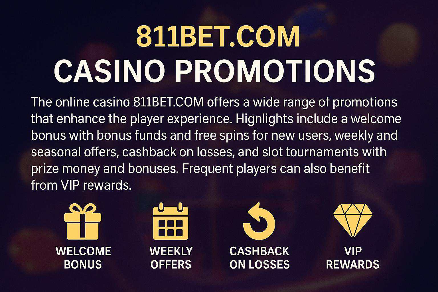 O bônus promocional 811BET.COM é uma ótima maneira de começar sua aventura