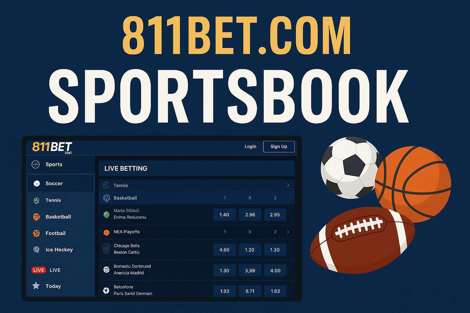 Aposte em apostas esportivas no cassino online 811BET.COM