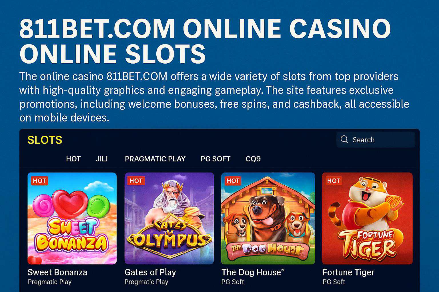 Explore o mundo das slot machines no 811BET.COM Casino